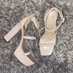 Marc Fisher Faux Leather Chunky Heels